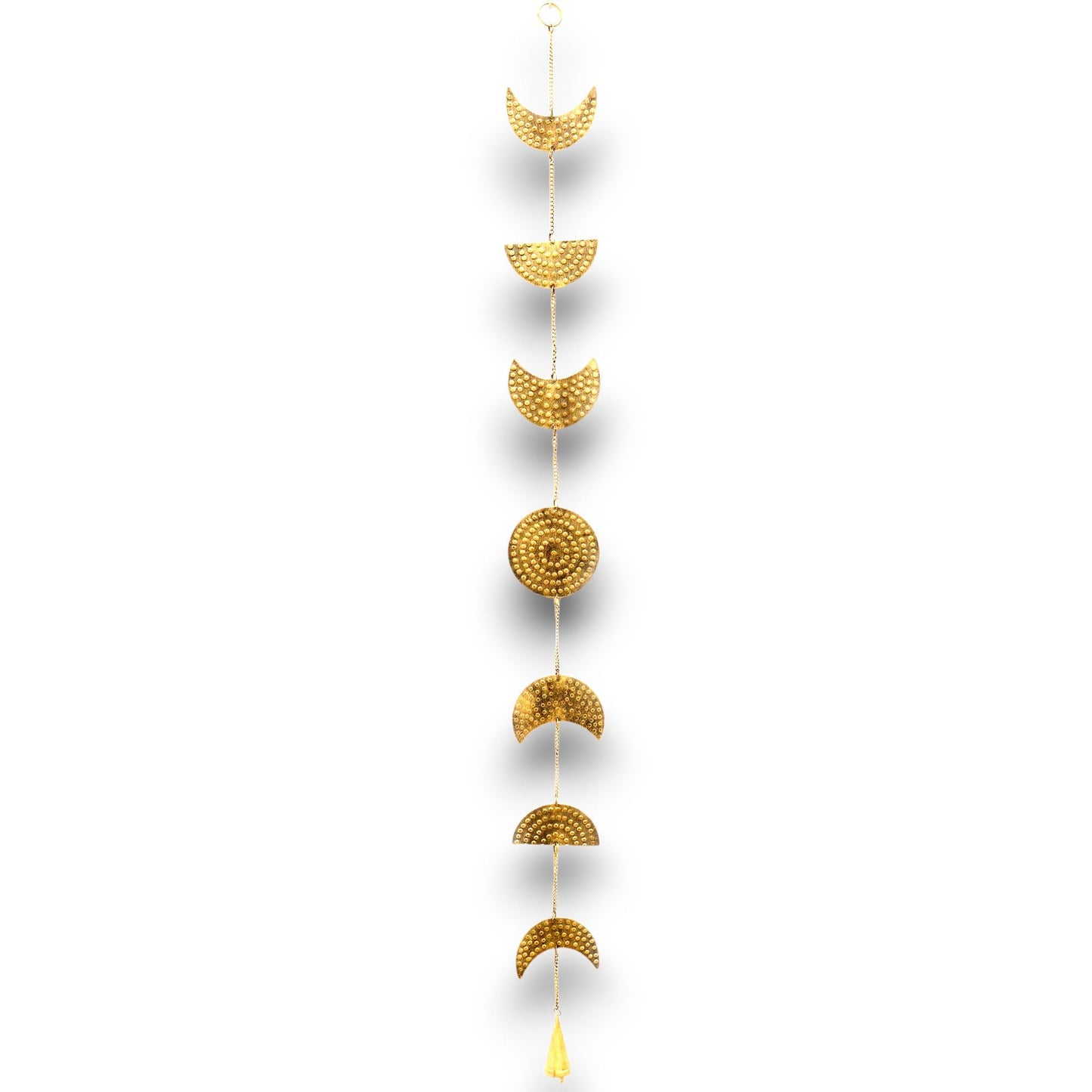 Indian Chimes - Brass Moon Phases Drop with Bell 25cm