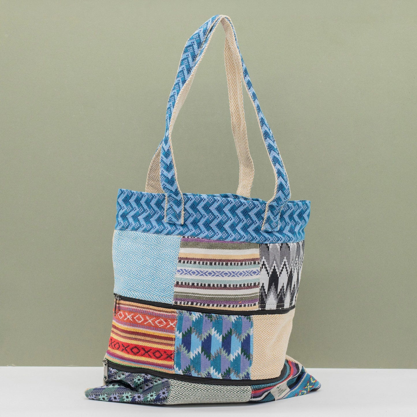 Patchwork Kathmandu Tote Bag - Dhaka Design (37x38cm)