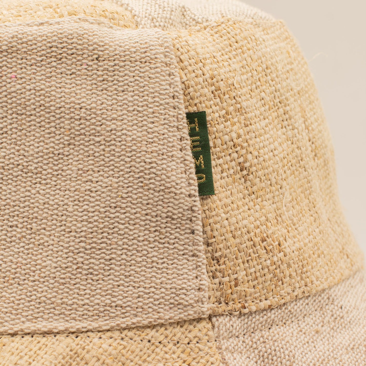 Patched Hemp & Cotton Boho Festival Hat - Natural