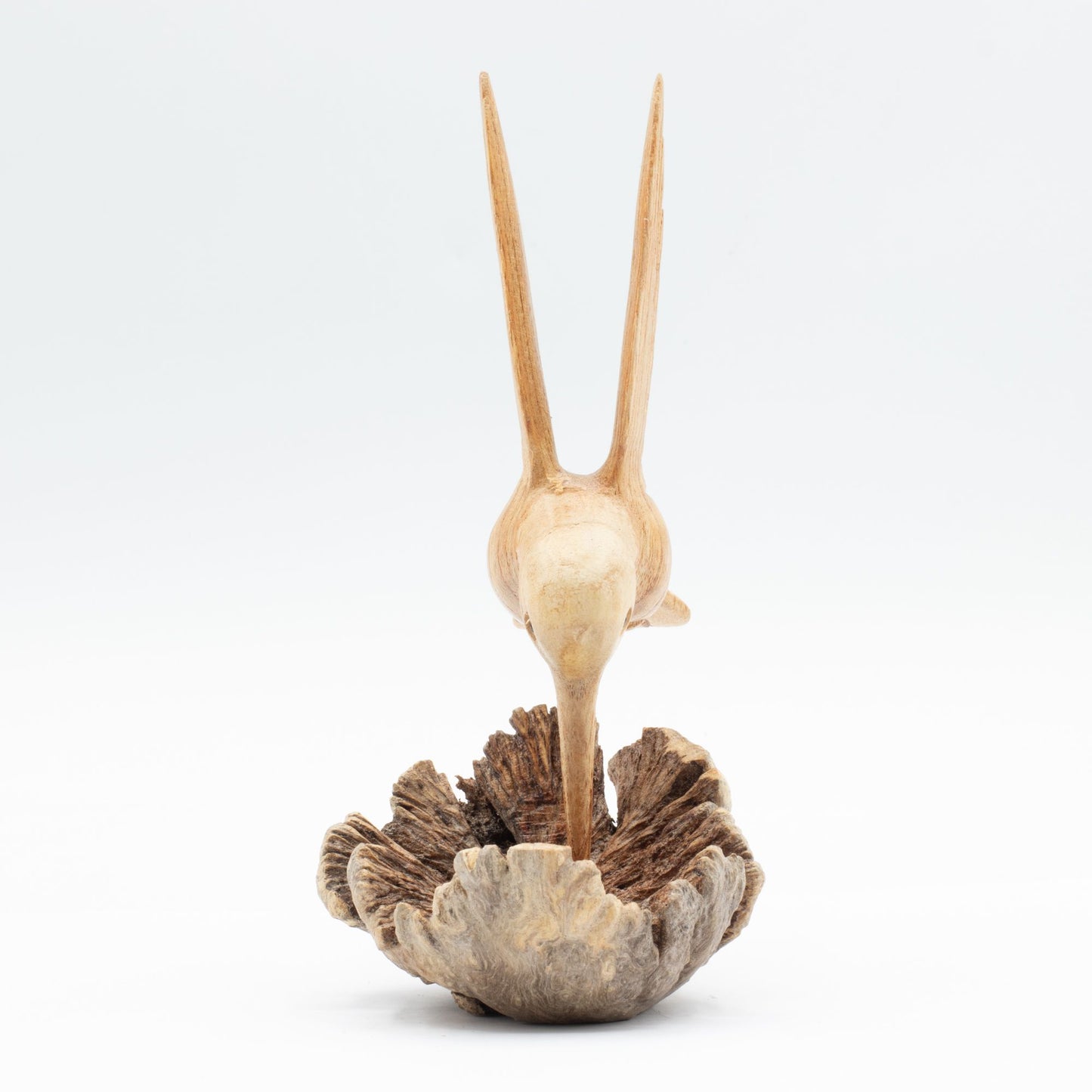 Handmade Parasite Wood Art Carving - Nectar Drinking Hummingbird