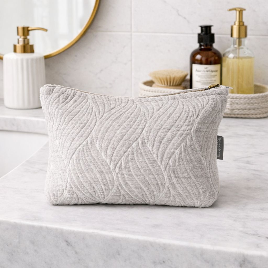 Nomad Sari Indian Jacquard Toiletry Bag - Moonlit Weave