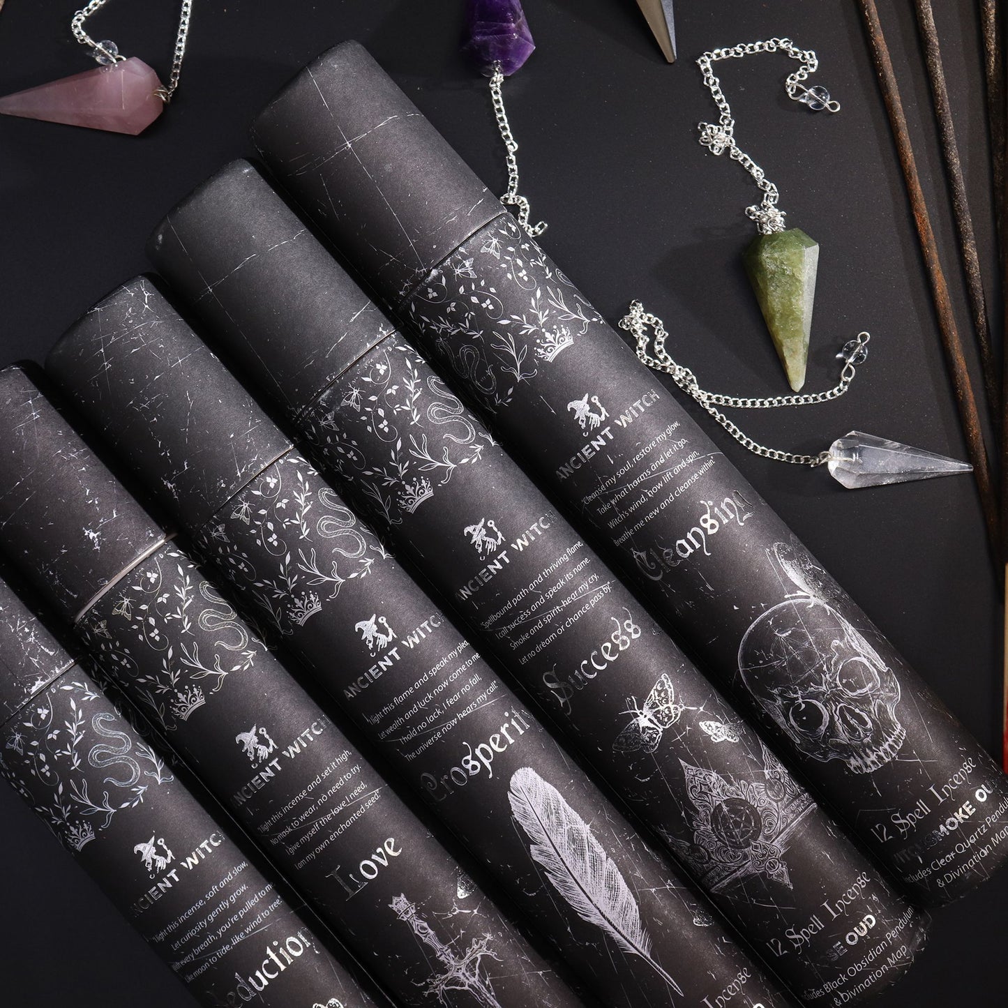 Ancient Witch Spell Incense - Cleansing - Rock Crystal Pendulum