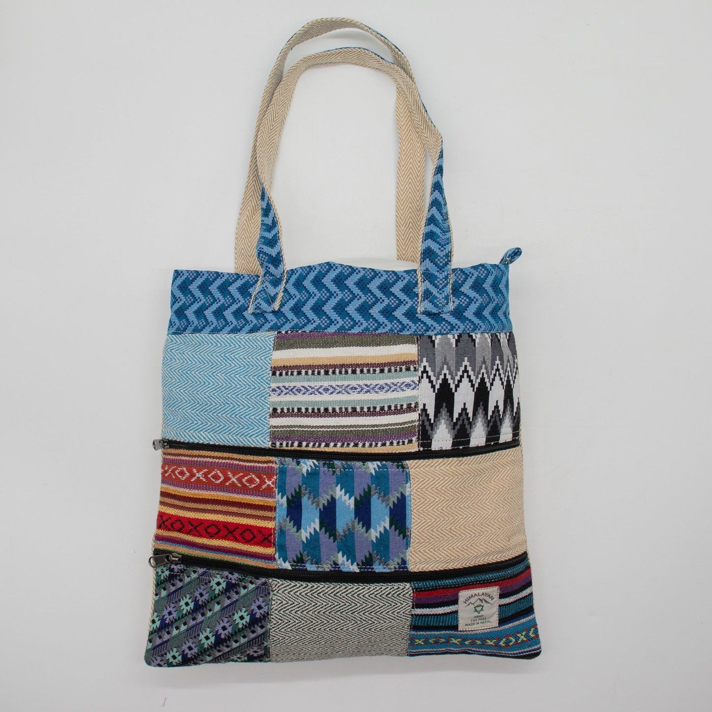 Patchwork Kathmandu Tote Bag - Dhaka Design (37x38cm)