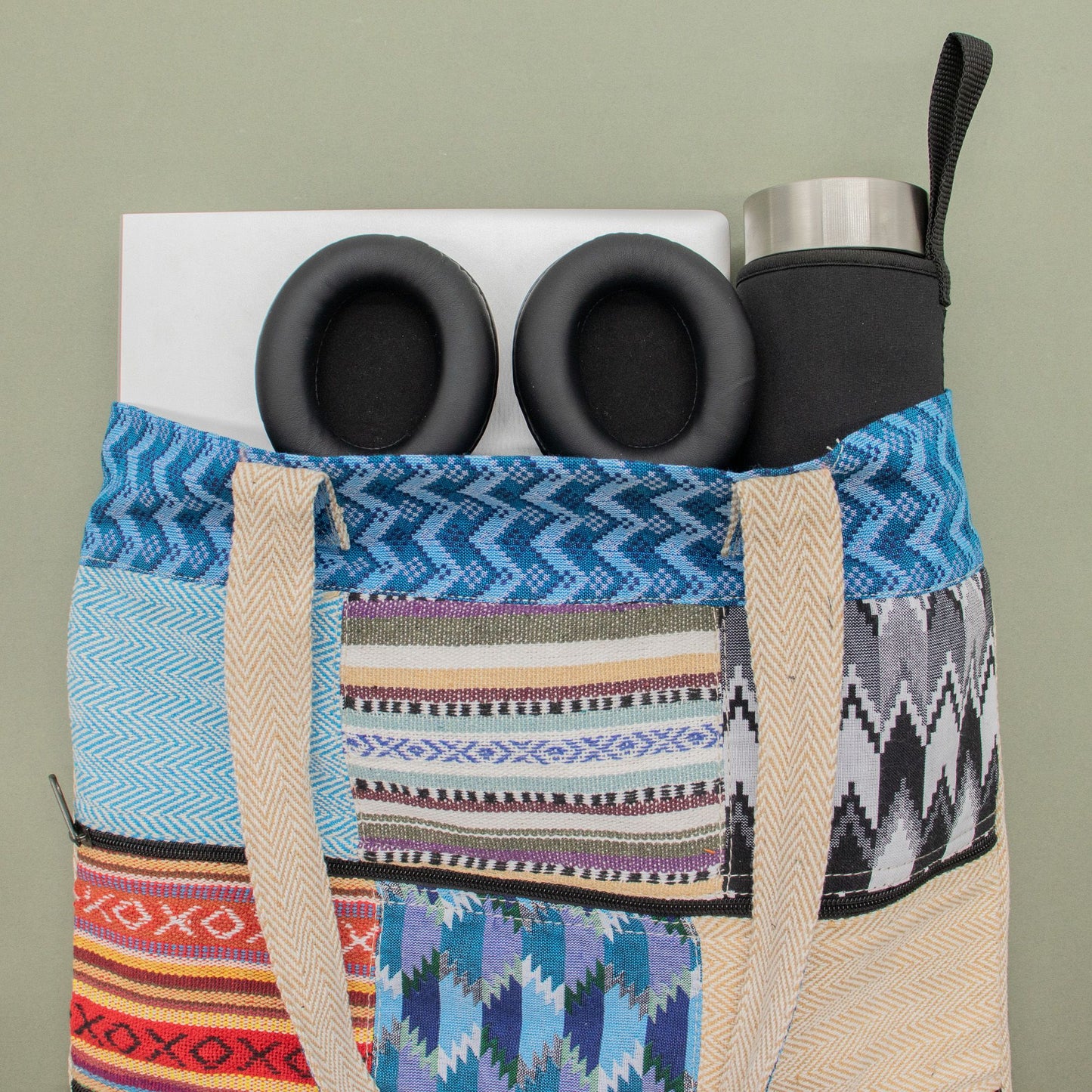 Patchwork Kathmandu Tote Bag - Dhaka Design (37x38cm)