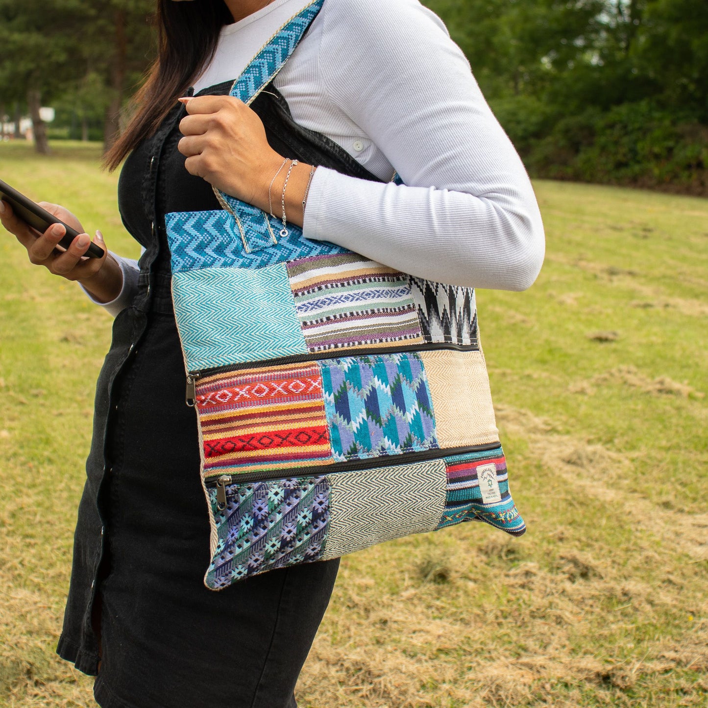 Patchwork Kathmandu Tote Bag - Dhaka Design (37x38cm)
