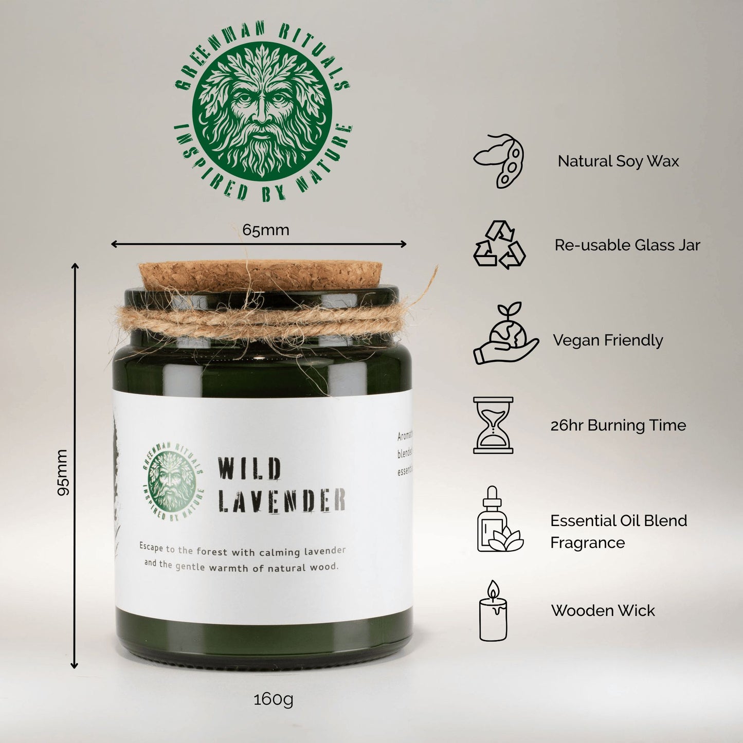 Greenman Woodwick Soy Candle - Midnight Rose