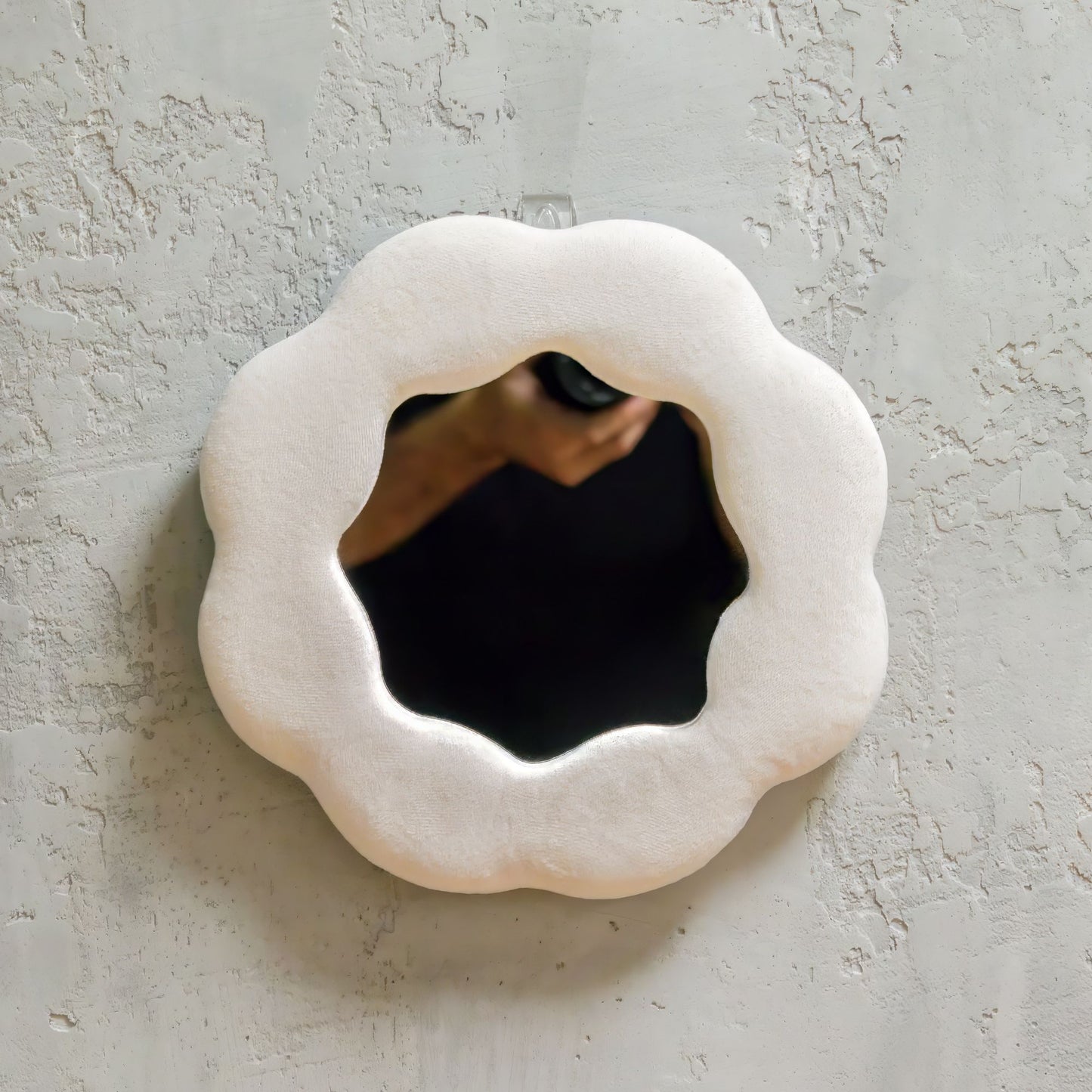 Soft Squiggly Mirror – Flower – Stone (25.4x25.4x2.3cm)