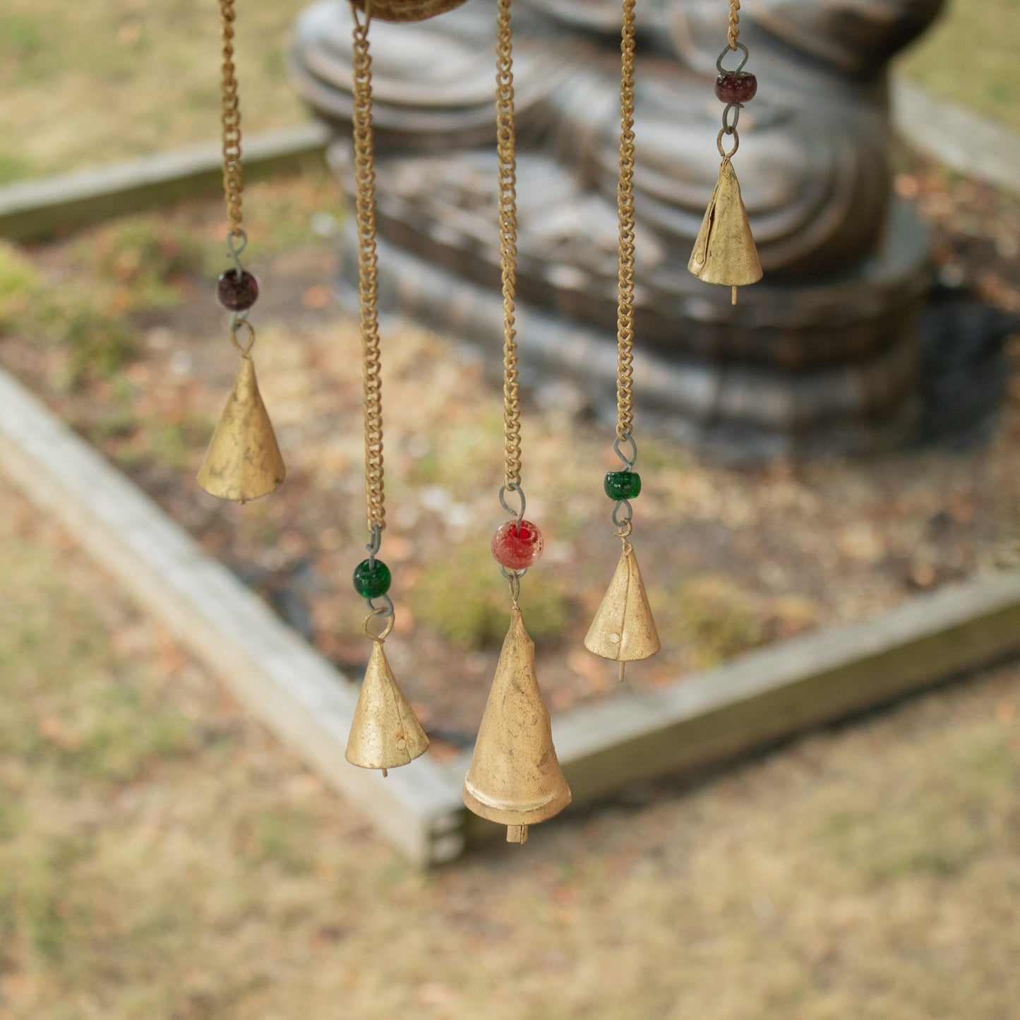 Indian Chimes - Hamsa Lrg Mirror 5 Bells