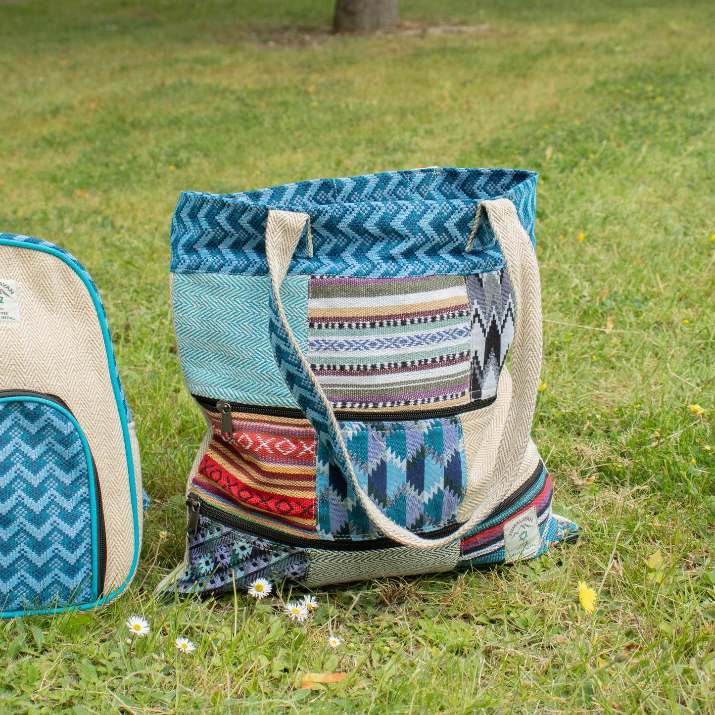 Patchwork Kathmandu Tote Bag - Dhaka Design (37x38cm)
