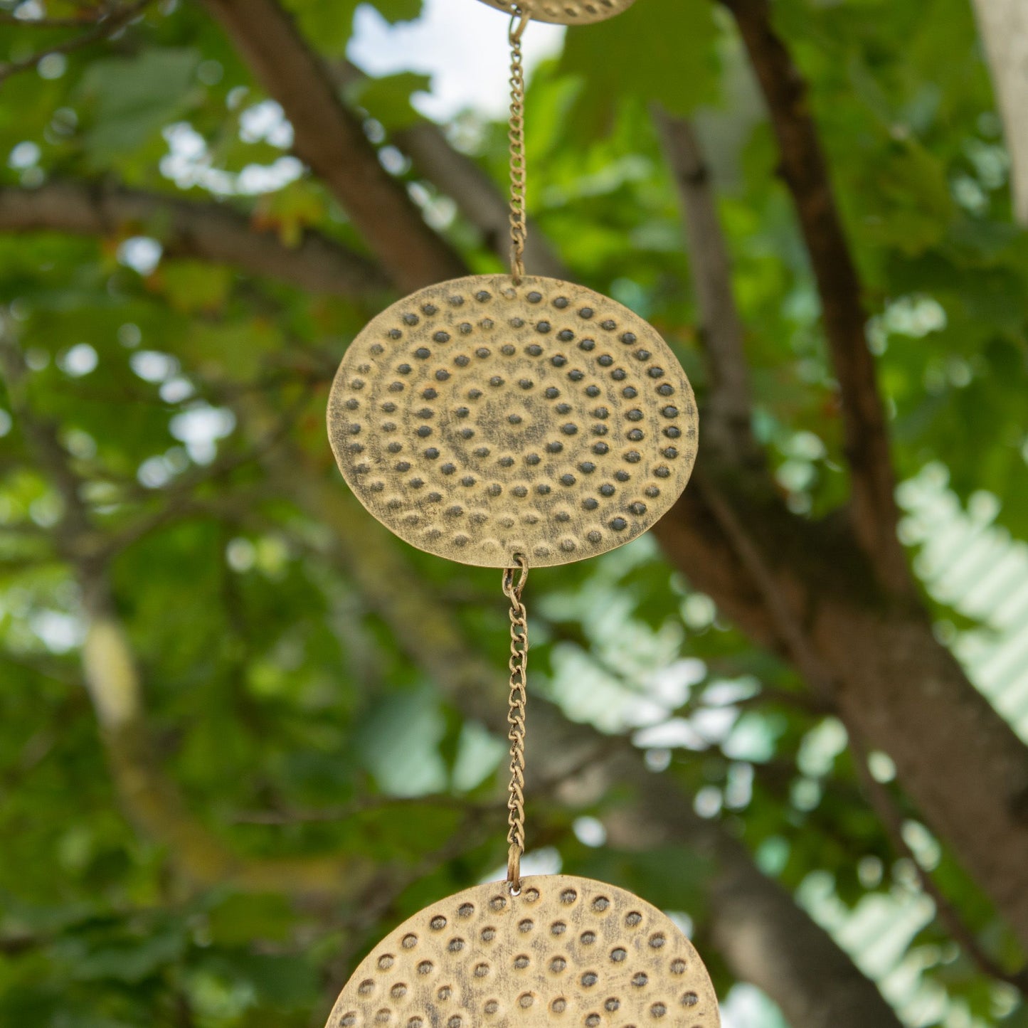 Indian Chimes - Brass Moon Phases Drop with Bell 25cm