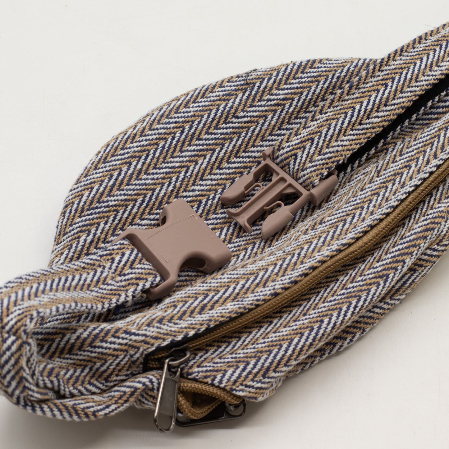 Cotton Hemp Style Belt (or Fanny) Bag - Blue