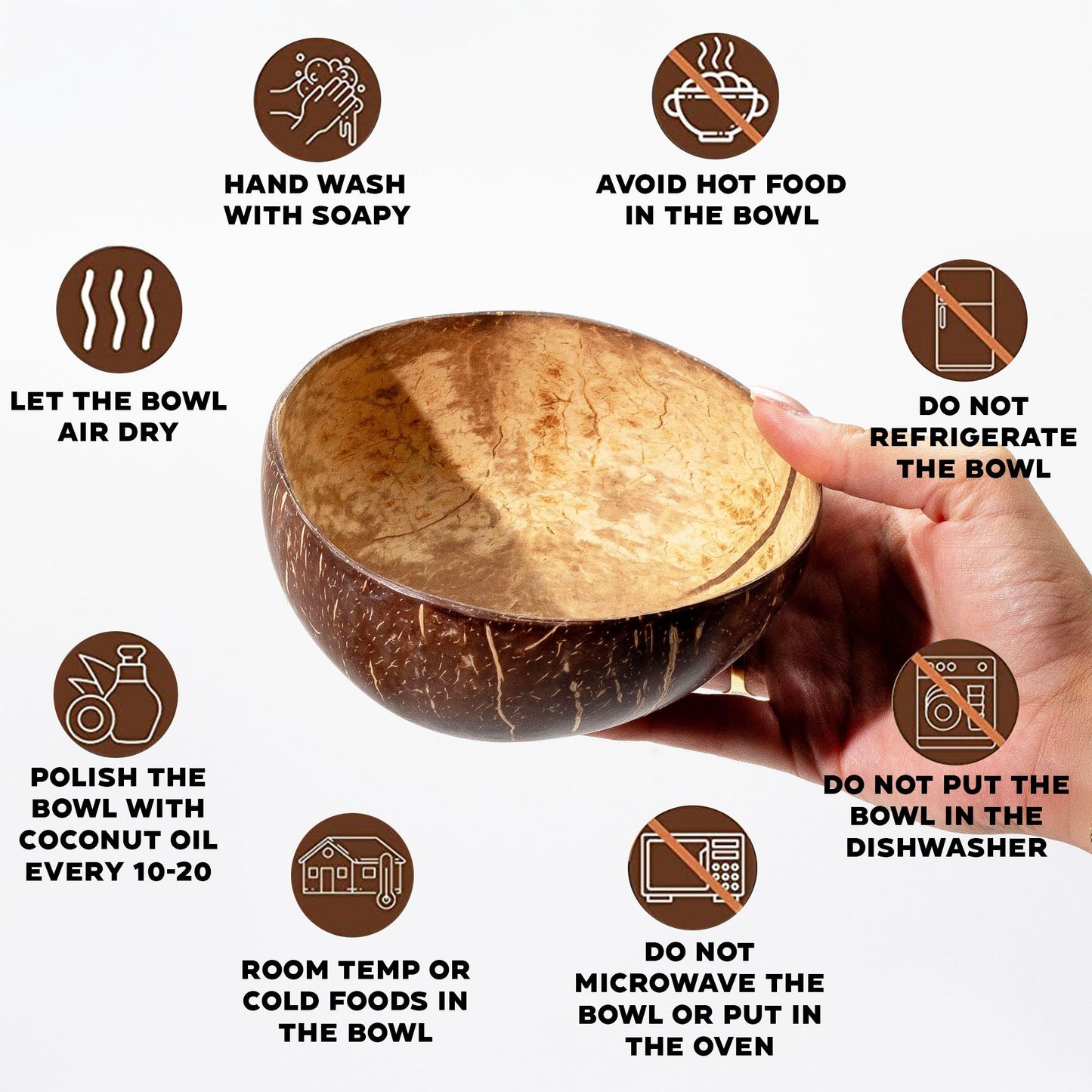 Medium Natural Coconut Bowl on Stand
