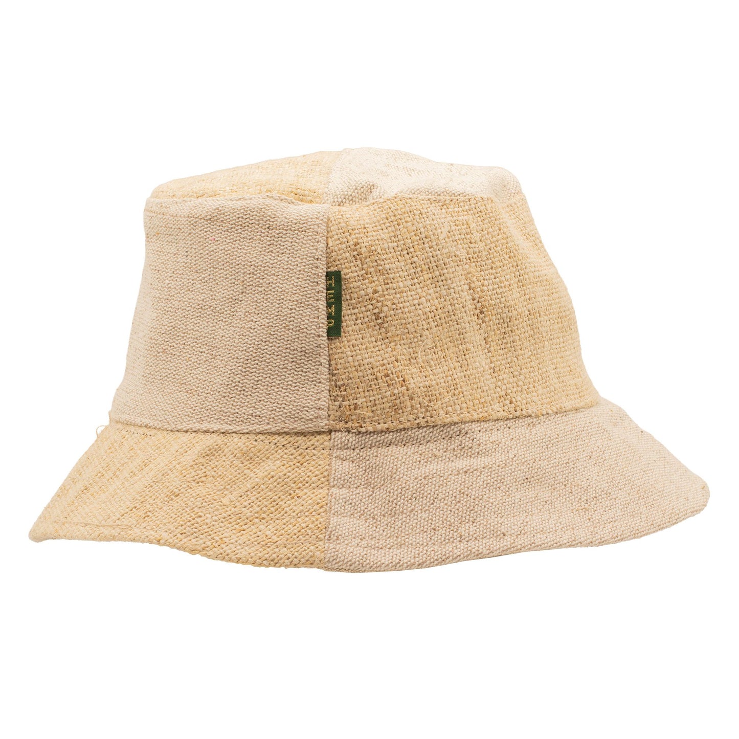 Patched Hemp & Cotton Boho Festival Hat - Natural