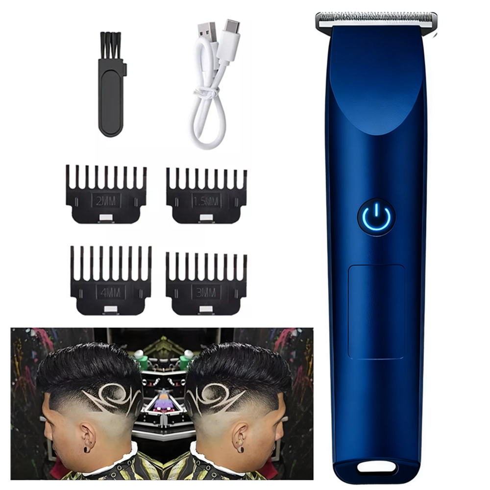 Men Pro Electric Hair Clippers Beard Trimmer Cutting Barber Shaving Machine Blue