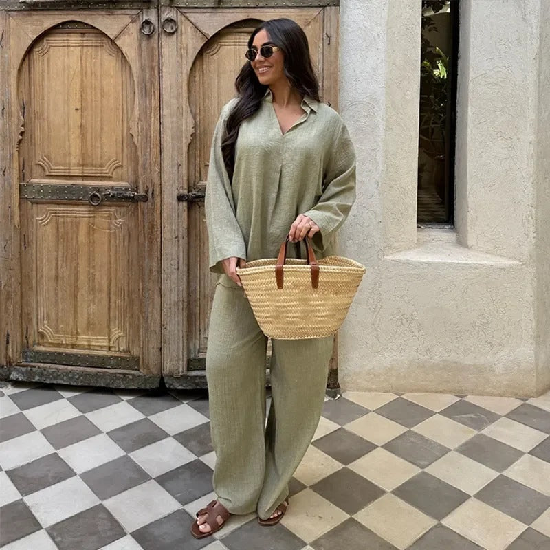 2025 New Summer and Autumn European and American V-neck Women's suit