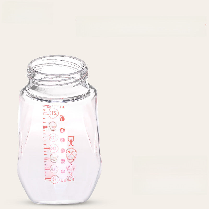 Maternal and Infant Products Infant Large Caliber Bottle Anti-choking Silicone Sleeve Anti-fall Glass Bottle