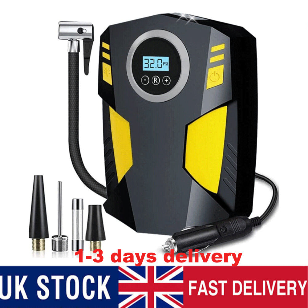 Digital Display Car Tire Inflator Portable, 12V DC Air Compressor W&LED Light