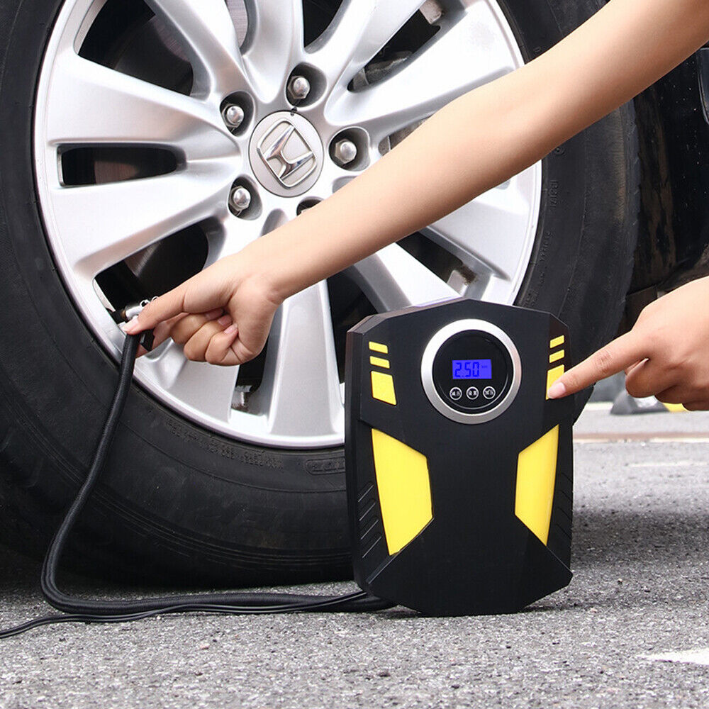 Digital Display Car Tire Inflator Portable, 12V DC Air Compressor W&LED Light