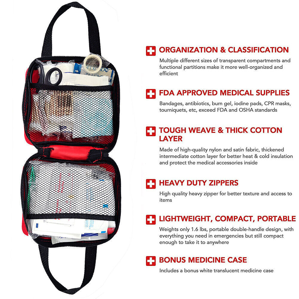 391pcs First Aid Kit Medical Emergency Travel Home Car Taxi Work 1ST Aid Bag
