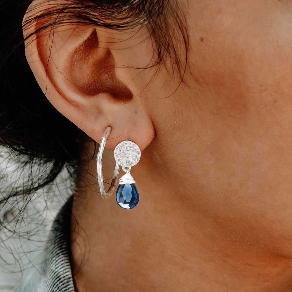 Classic Athena Drop Earrings: Silver Iolite