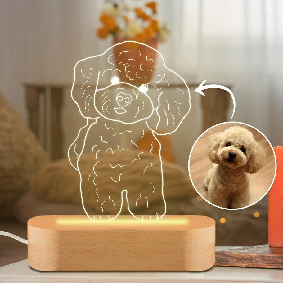 Cross-border drawing personalized portrait 3D night light photo pet company birthday wedding gift father's day ornaments