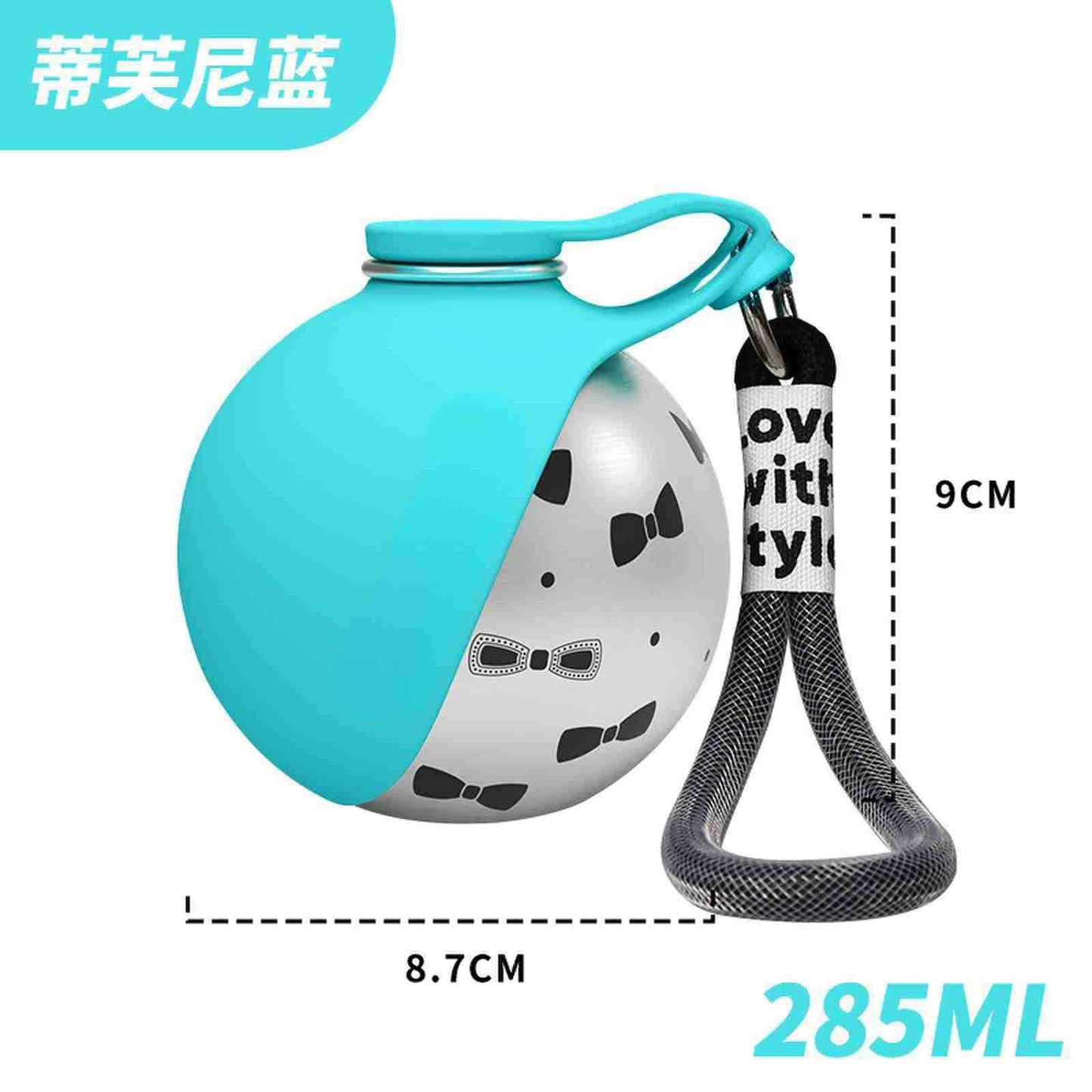 Pet Printed Stainless Steel Water Bottle, Dog Supplies, Outdoor Dog Walking All-In-One Foldable Portable Water Cup, Pet Water Bottle