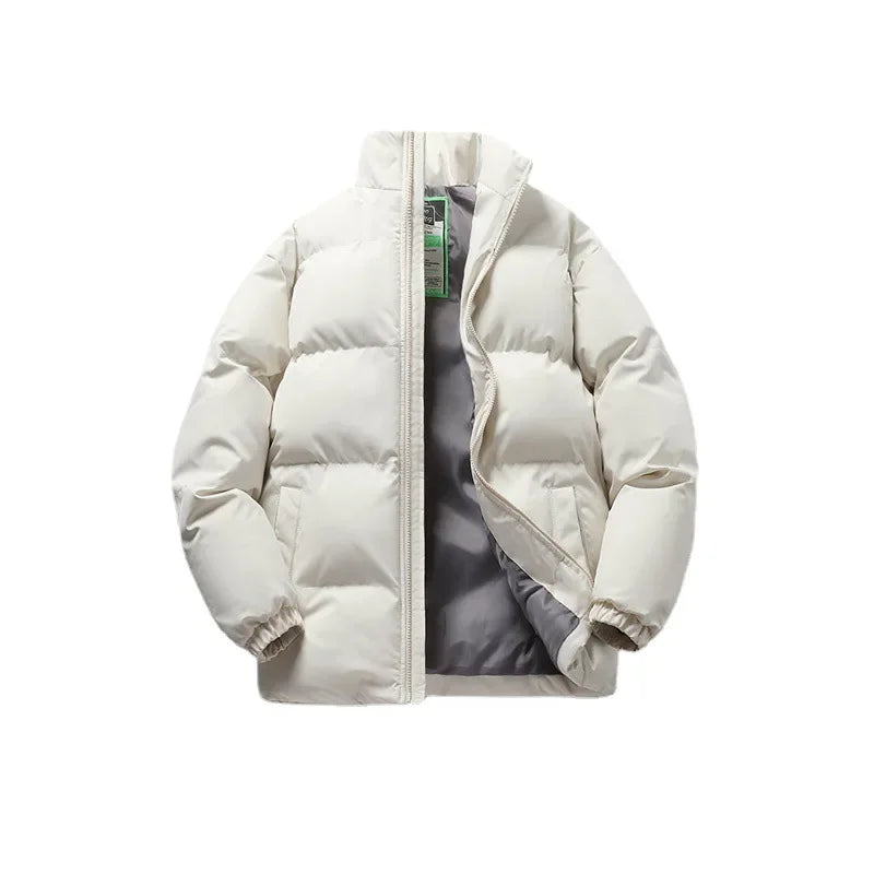 New winter thickened sports coat men's fashion trend stand collar long sleeve cotton-padded jacket warm and comfortable leisure cotton-padded jacket