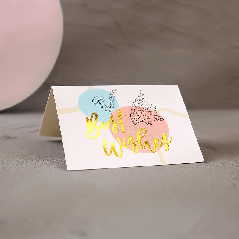 Creative Hot Stamping Greeting Card Personalized Birthday Gift Card Korean Flower Shop Gift Card Blessing Greeting Card Wholesale