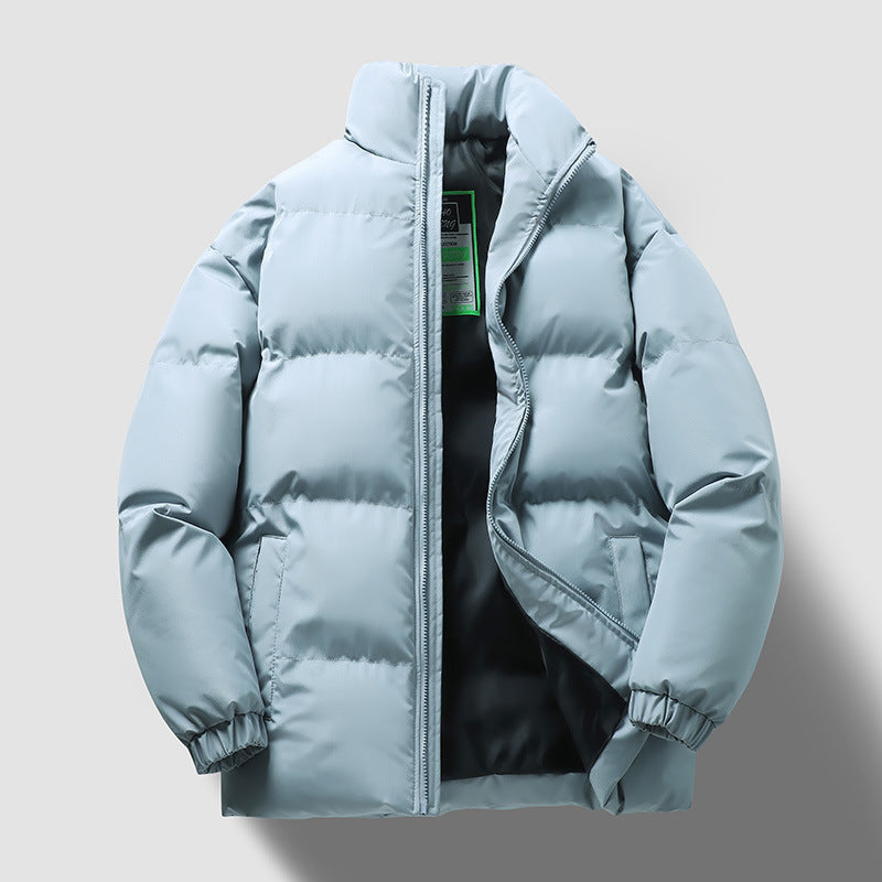 New winter thickened sports coat men's fashion trend stand collar long sleeve cotton-padded jacket warm and comfortable leisure cotton-padded jacket