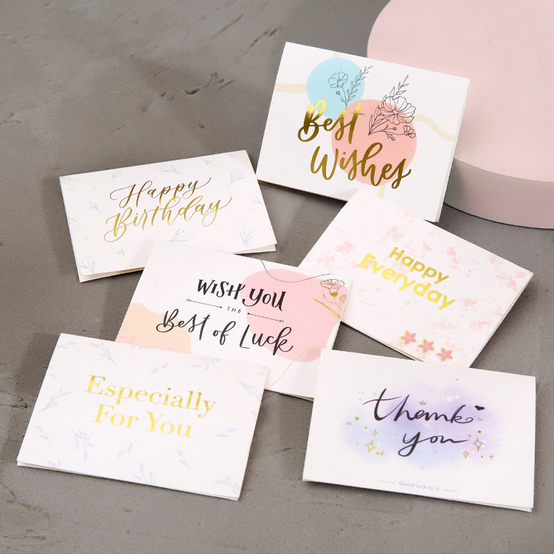 Creative Hot Stamping Greeting Card Personalized Birthday Gift Card Korean Flower Shop Gift Card Blessing Greeting Card Wholesale