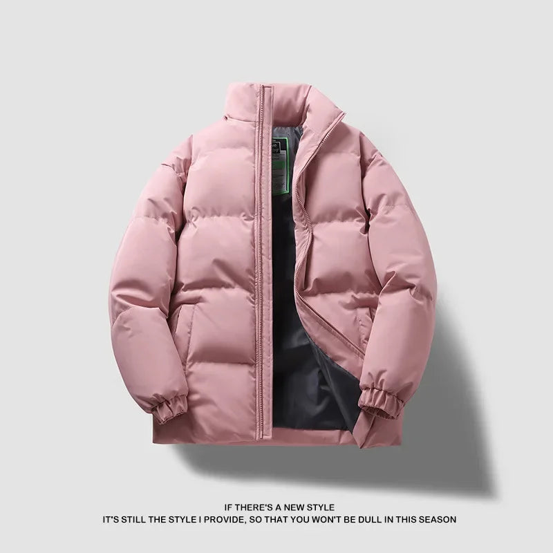 New winter thickened sports coat men's fashion trend stand collar long sleeve cotton-padded jacket warm and comfortable leisure cotton-padded jacket