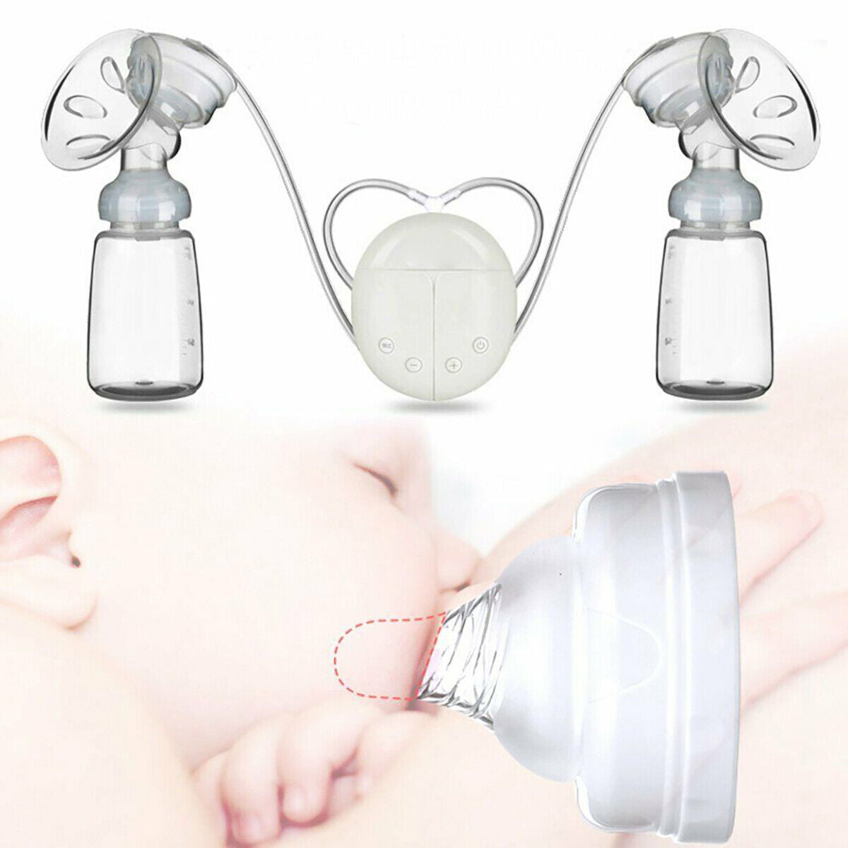 Automatic Double Electric Breast Pump + Lid & Nipple Kit | Efficient Breastfeeding Pump