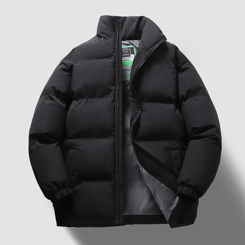 New winter thickened sports coat men's fashion trend stand collar long sleeve cotton-padded jacket warm and comfortable leisure cotton-padded jacket