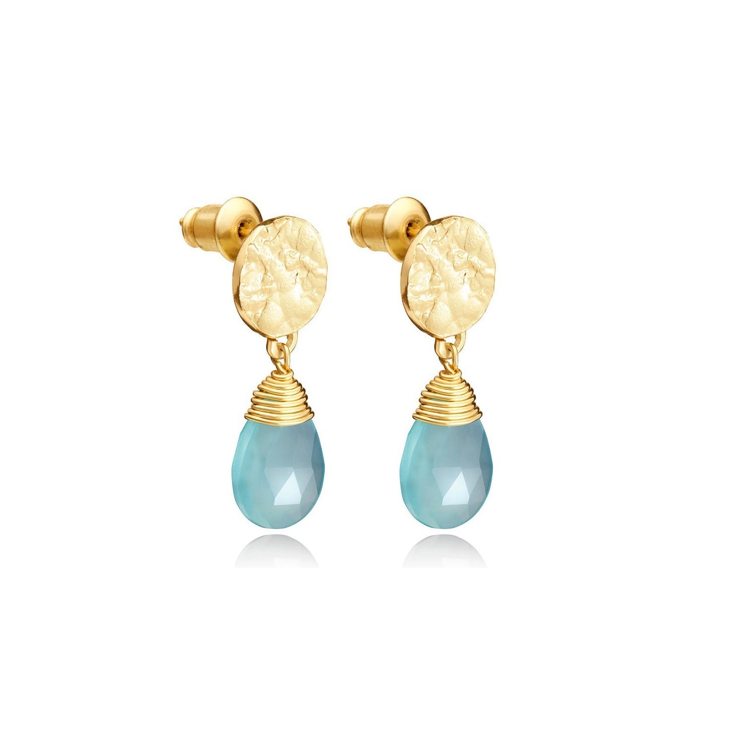 Classic Athena Drop Earrings: Aqua Pariba Onyx