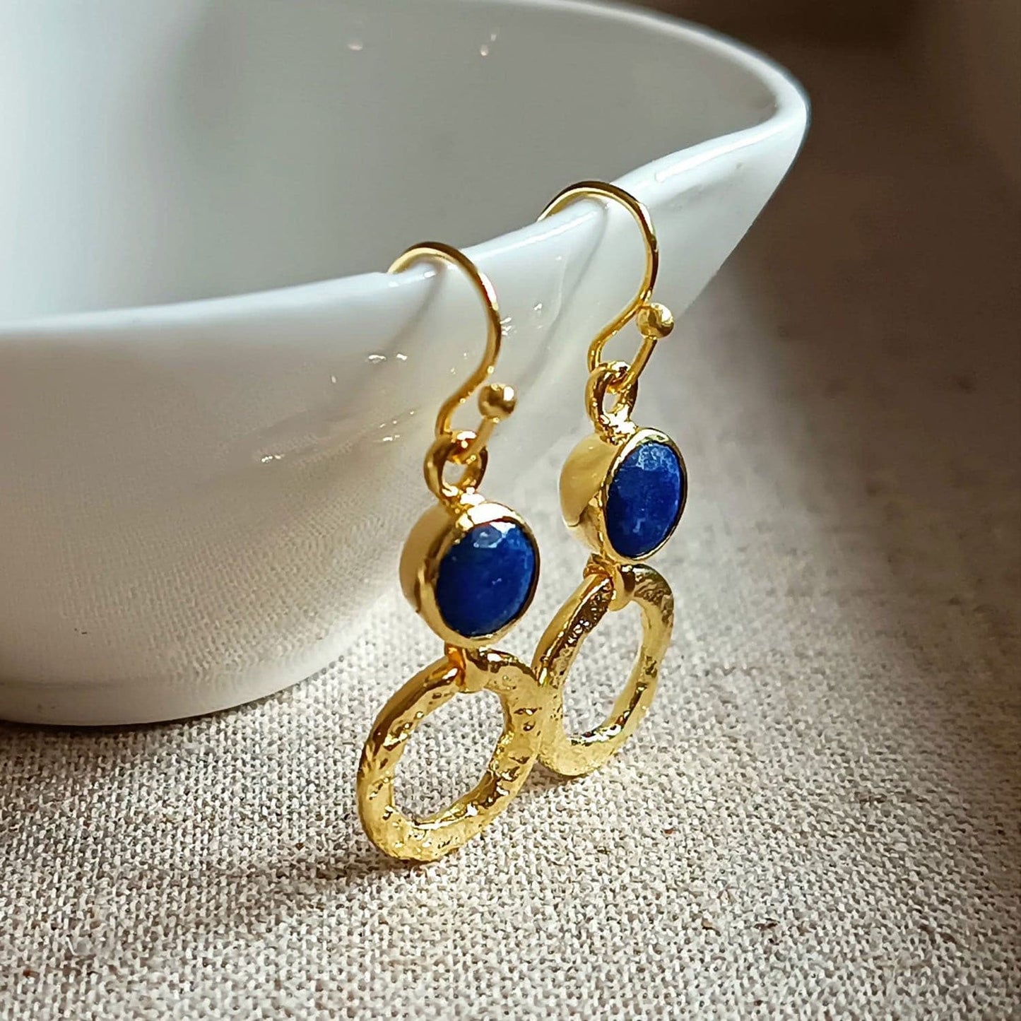 Larissa Gold Hoop and Gemstone Earrings: Moonstone