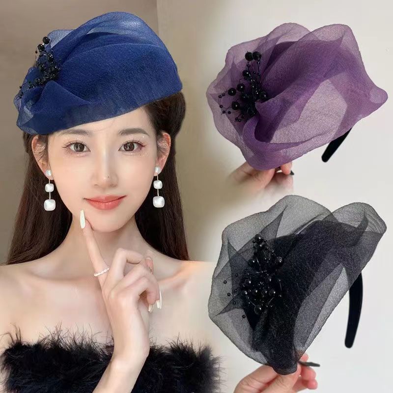 Fashion half cap breathable white hair covering half cap skull top high