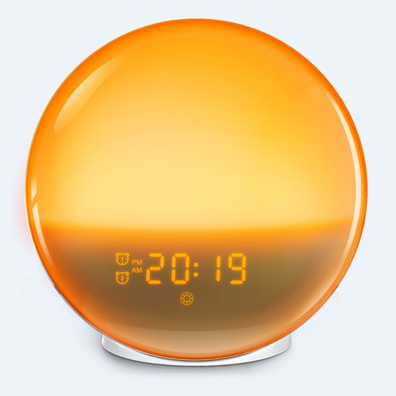 Analog sunrise wake-up lamp LED electronic alarm clock lamp colorful atmosphere lamp bedside lamp White Noise children alarm clock lamp