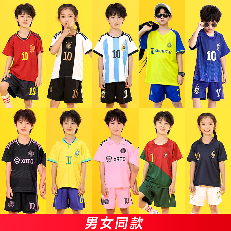 Football uniforms suit children's baby children's clothing jerseys boys and girls primary school students football training class team uniforms kindergarten