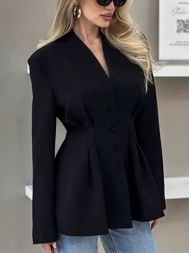 European and American Women's Fashion Autumn Elegant Slim-Fit Waist