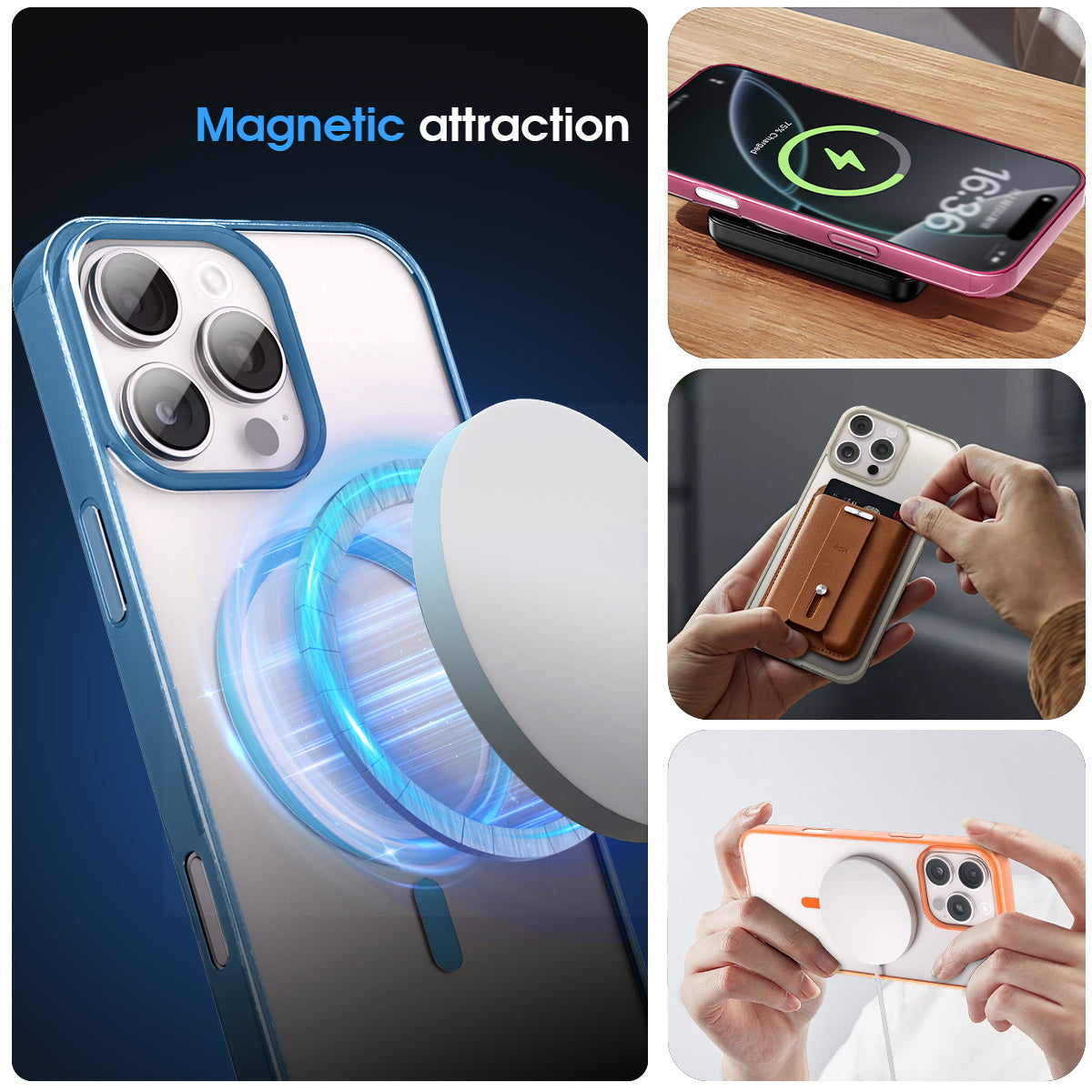 iPhone 16 Pro Crystal Clear Magnetic Slim-Fit Protective Case with MagSafe for Wireless Charging