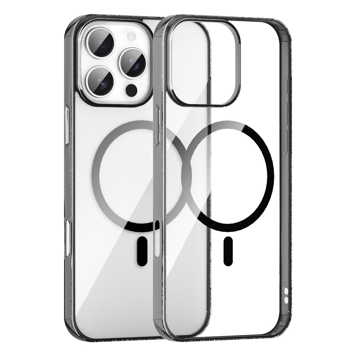 iPhone 16 Pro Max Crystal Clear Magnetic Slim-Fit Shockproof Protective Case with MagSafe for Fast Wireless Charging
