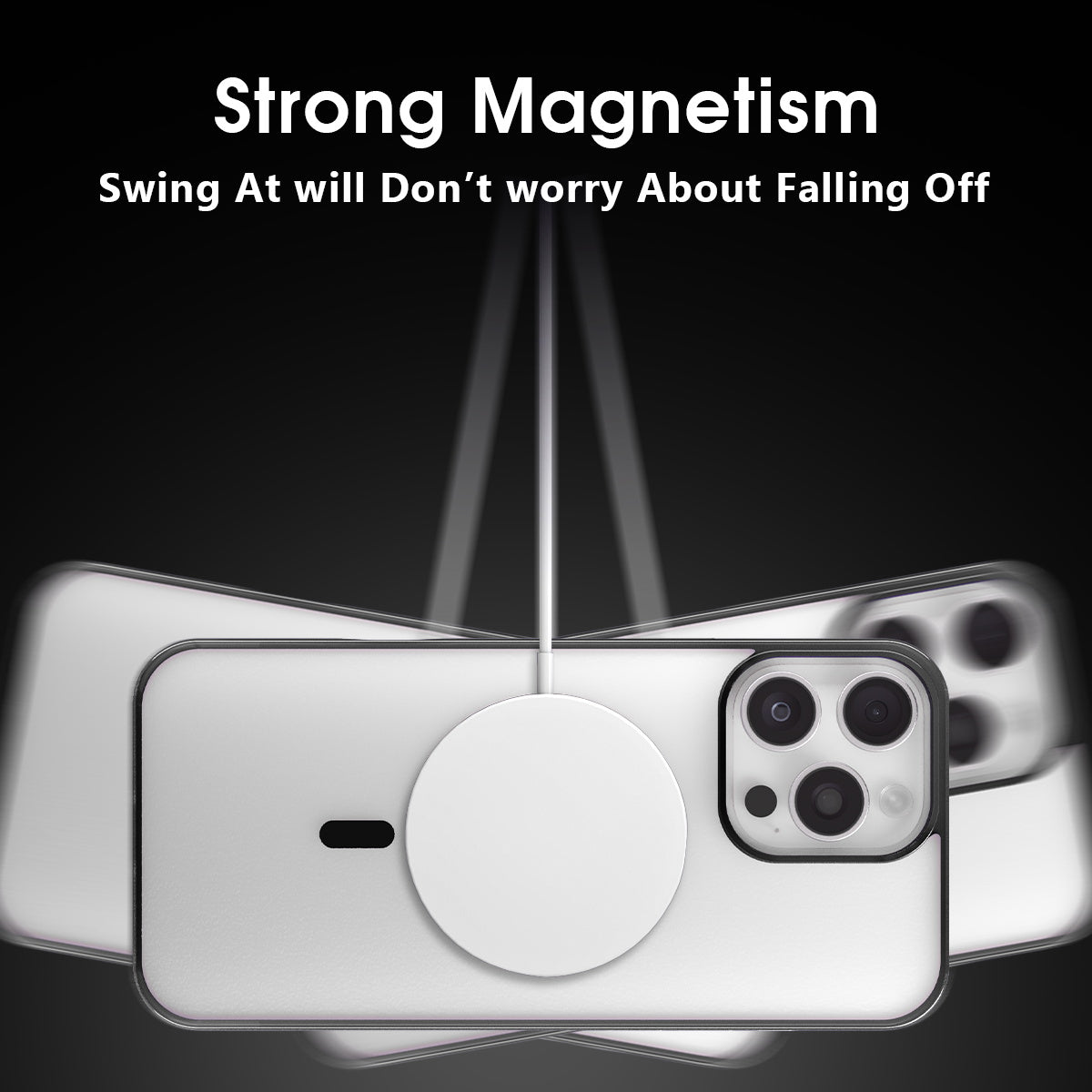 iPhone 16 Pro Max Crystal Clear Magnetic Slim-Fit Shockproof Protective Case with MagSafe for Fast Wireless Charging