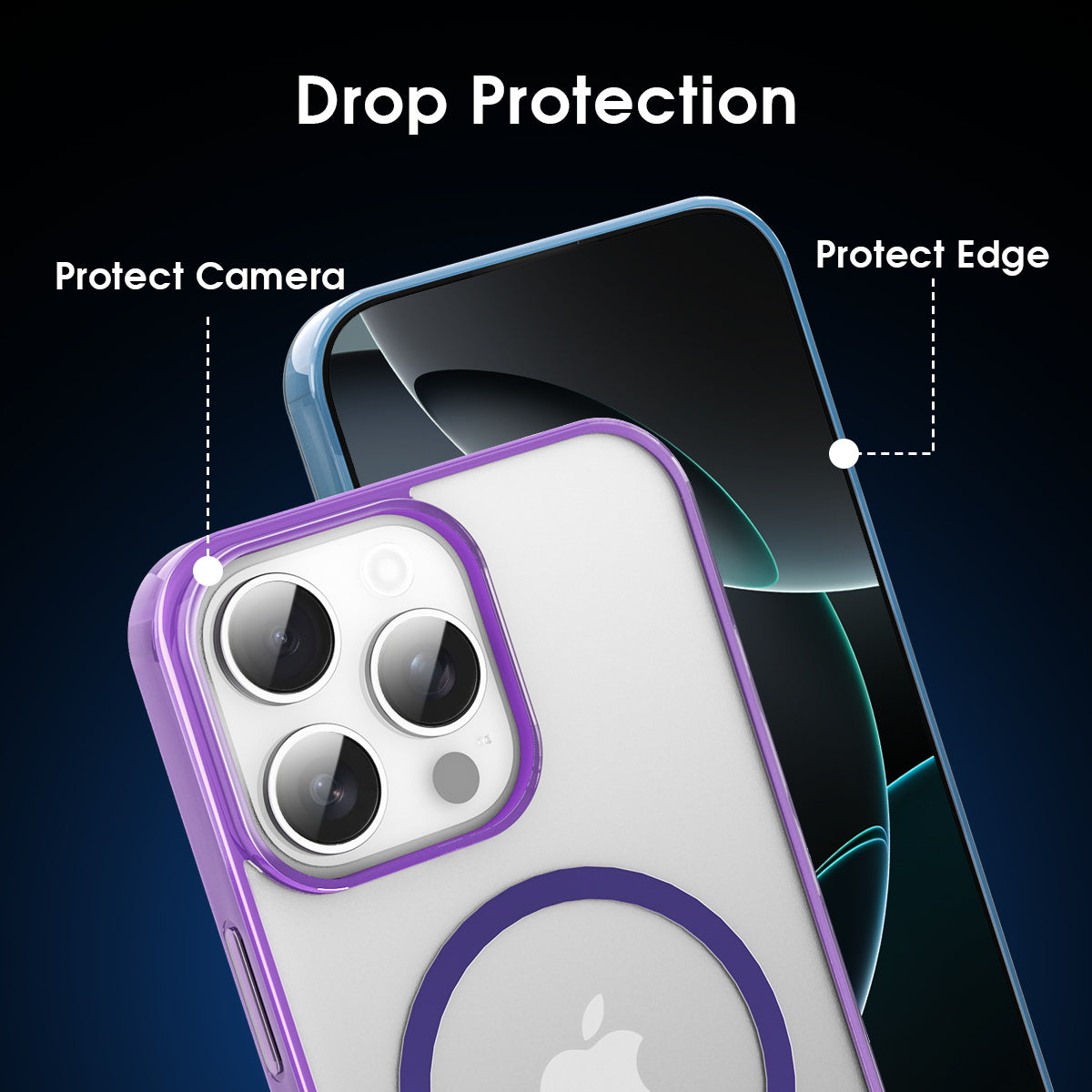 iPhone 16 Pro Max Crystal Clear Magnetic Slim-Fit Shockproof Protective Case with MagSafe for Fast Wireless Charging