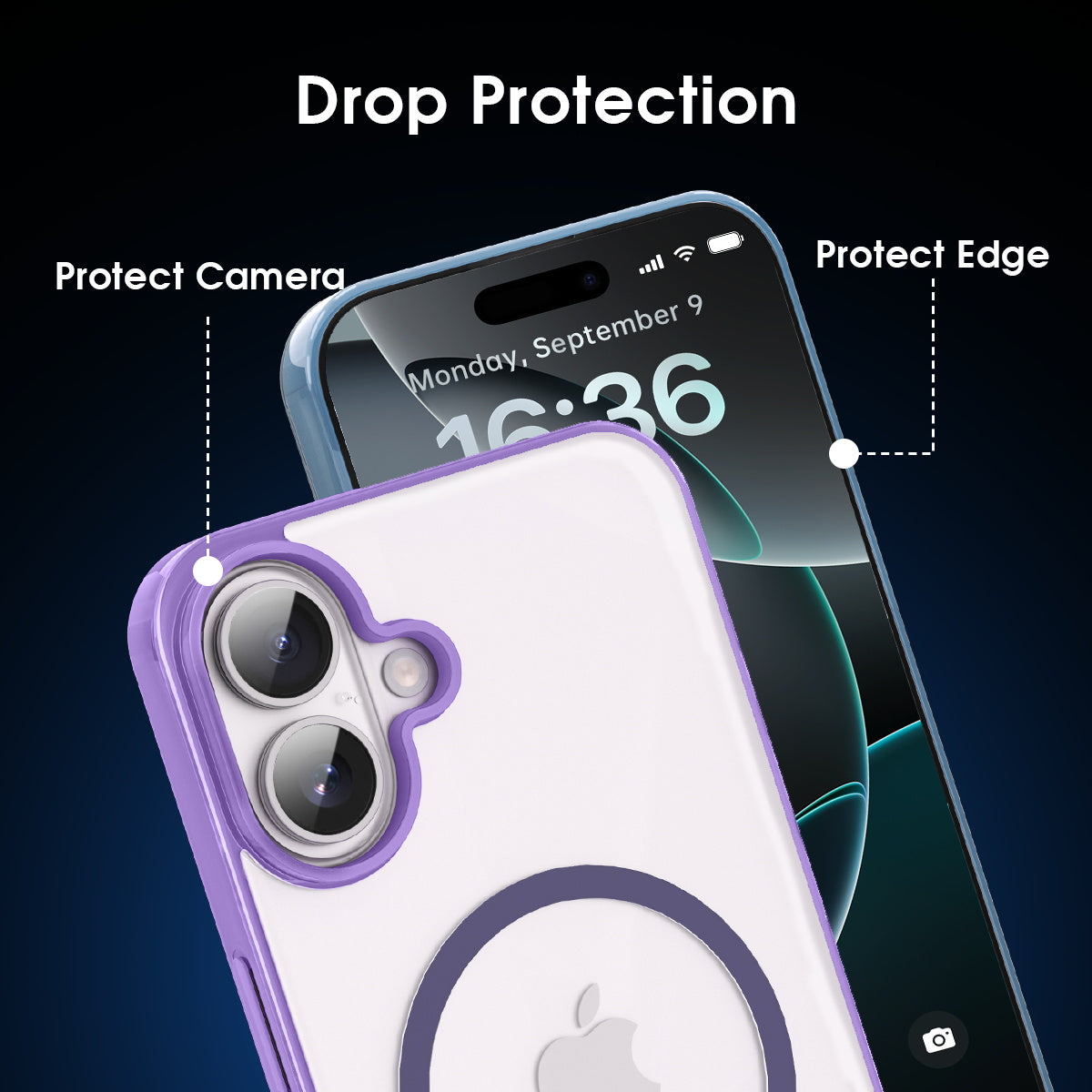 iPhone 16 Crystal Clear Magnetic Slim-Fit Protective Case with MagSafe for Wireless Charging