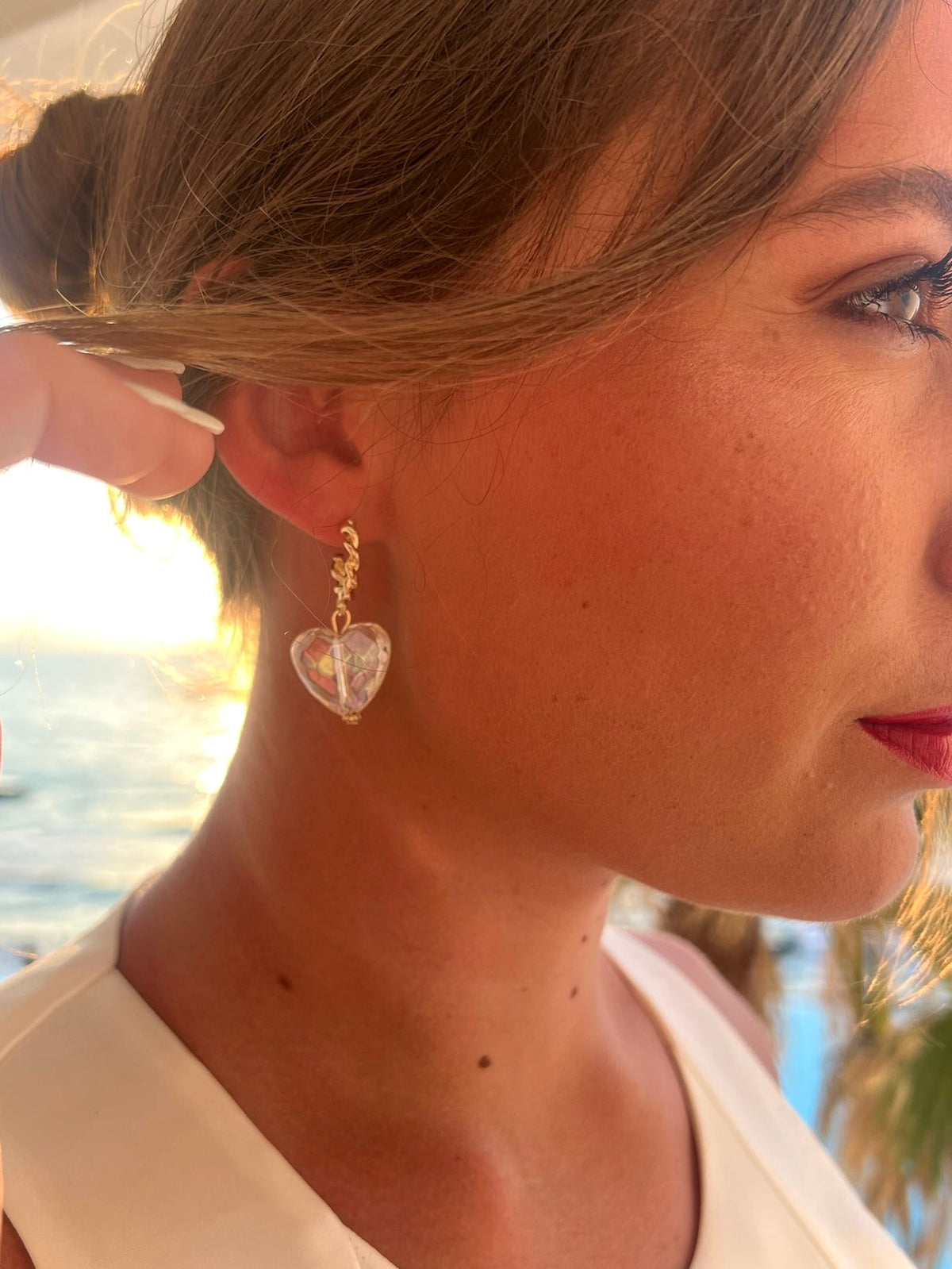 Taja Faceted Heart Earrings