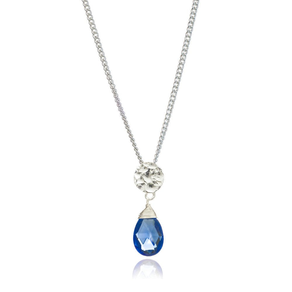 Classic Athena Gemstone Necklace: Silver & Iolite