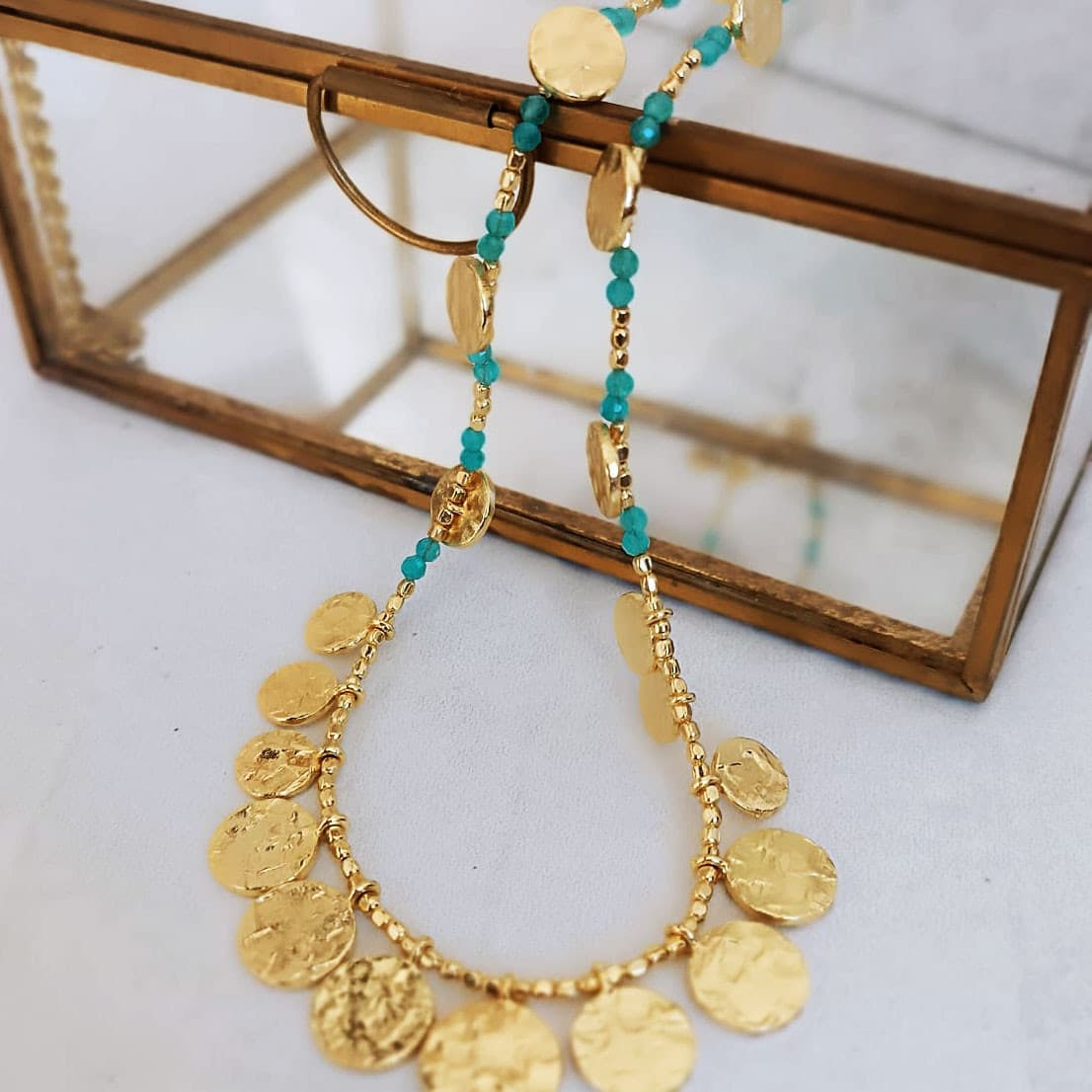 Cleo Coin Necklace: Apatite