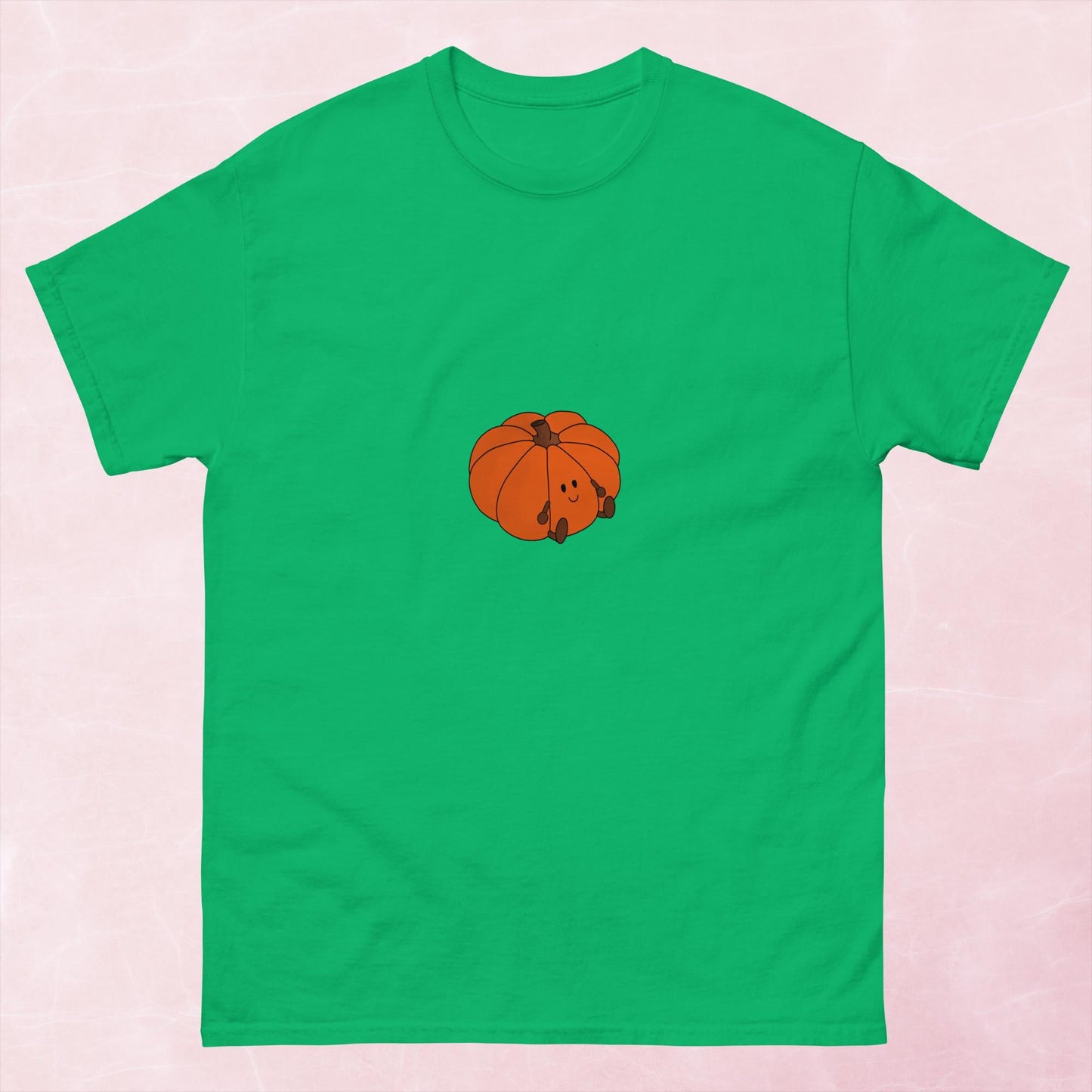 Cool hand illustrated cute happy orange pumpkin graphic unisex t-shirt