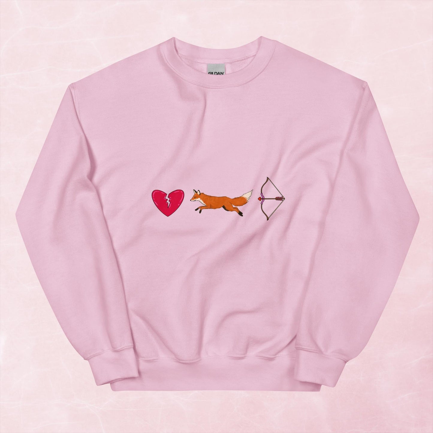 Cool hand illustrated romance archer bow and fox fantasy book themed unisex sweatshirt