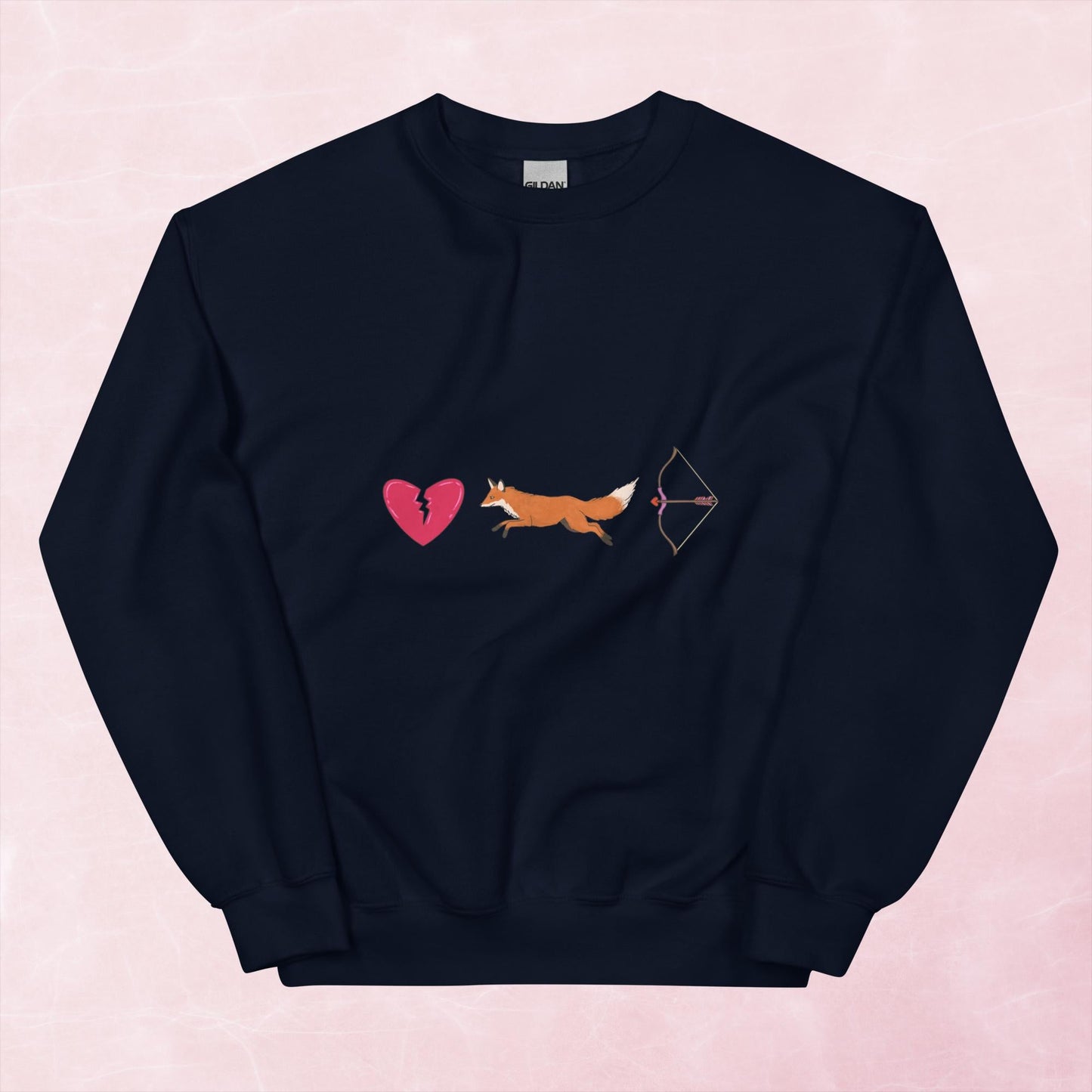 Cool hand illustrated romance archer bow and fox fantasy book themed unisex sweatshirt